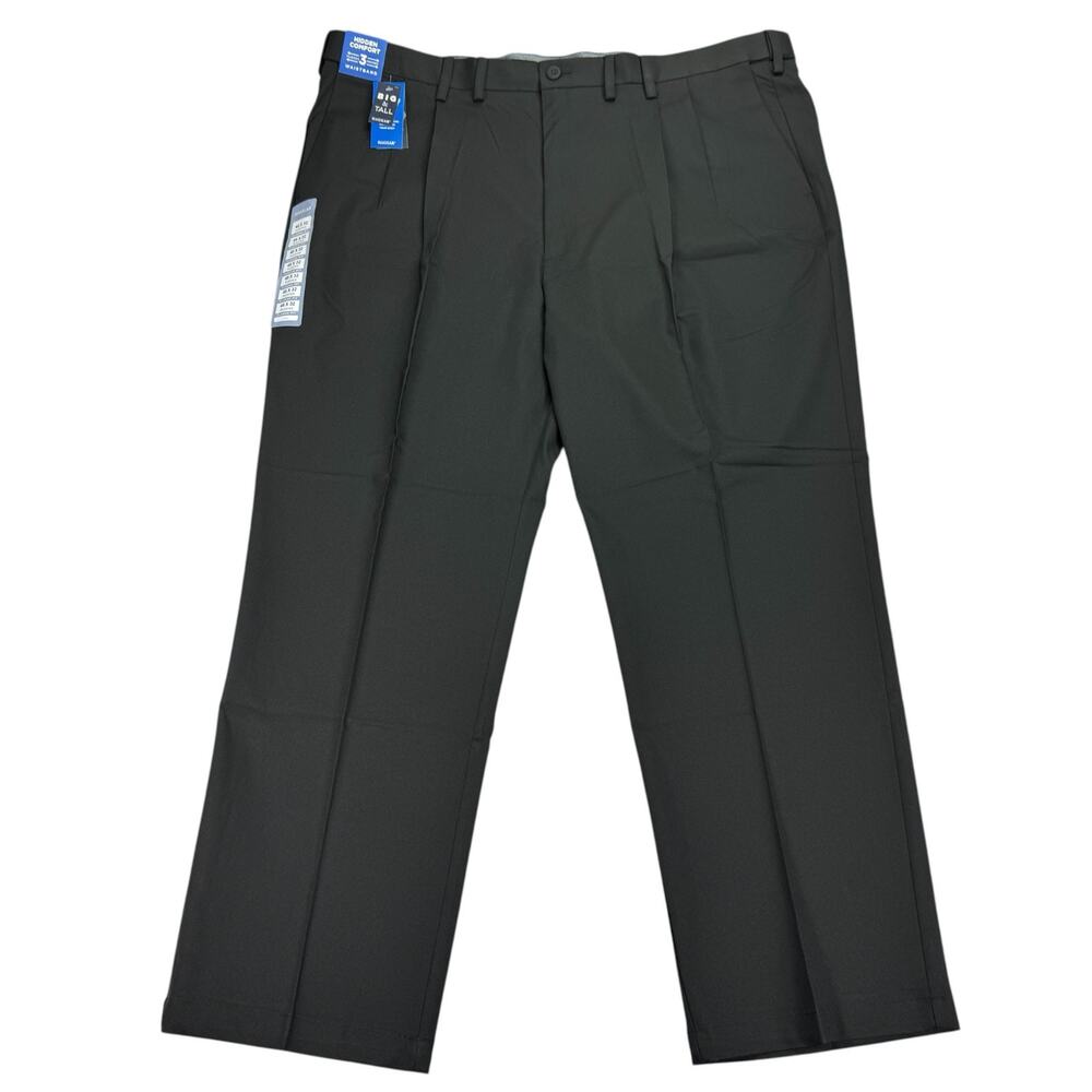 Haggar Mens Cool Right Performance Flex Classic Fit Dress Pants Black 46x32